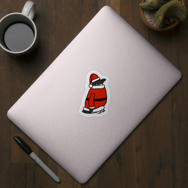 Cute Penguin dressed in Christmas as Santa by ellenhenryart